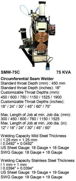 Electroweld Circumferential Seam Welder 75KVA (SMW-75C)