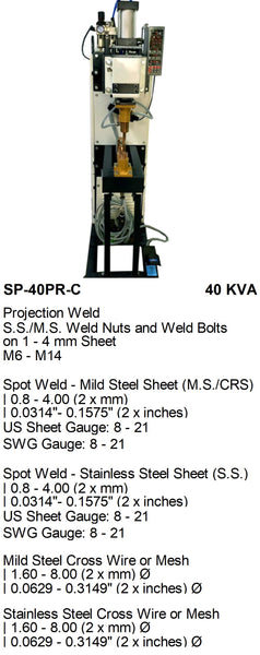 Electroweld Press Type Projection Spot Welder with Constant Current (SP-40PR-C)