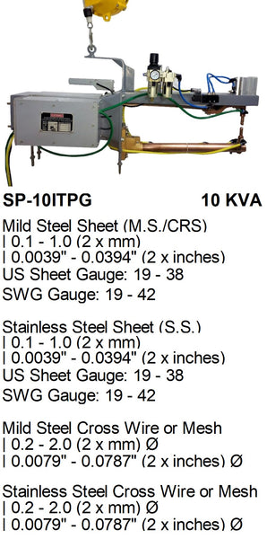 Electroweld Pneumatically Operated Portable Spot Welder IT Gun 10KVA (SP-10ITPG)