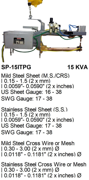 Electroweld Pneumatically Operated Portable Spot Welder IT Gun 15KVA (SP-15ITPG)