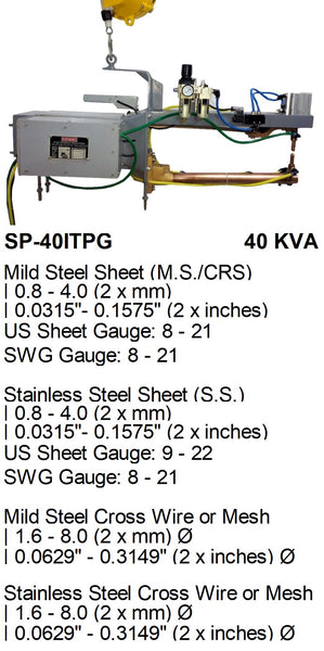 Electroweld Pneumatically Operated Portable Spot Welder IT Gun 40KVA (SP-40ITPG)