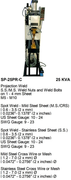 Electroweld Press Type Projection Spot Welder with Constant Current (SP-25PR-C)
