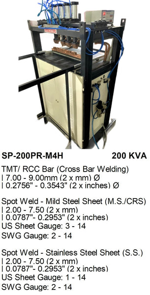 Electroweld Press Type 4-Head RCC Mesh Projection Welder 200KVA (SP-200PRT-M4H)