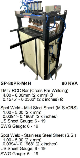 Electroweld Press Type 4-Head RCC BarMesh Projection Welder 80KVA (SP-80PRT-M4H)
