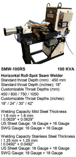 Electroweld Horizontal Roll-Spot Seam Welder 100KVA (SMW-100RS)